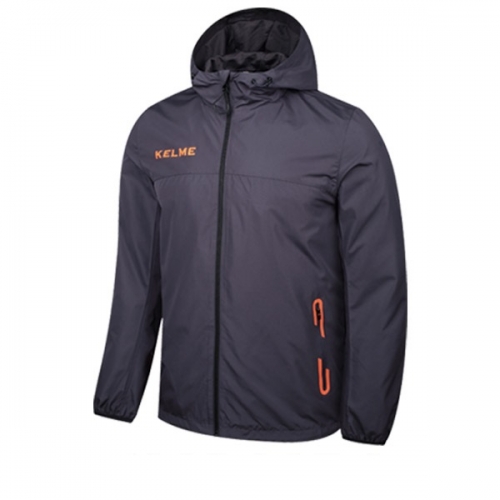 켈미 3871310 Training Jacket Dark Metal Gray/Neon Orange-GG