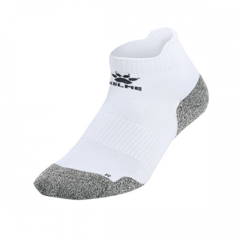 켈미 9876302 Flat Casual Socks (Adult) White/Dark Gray-GG
